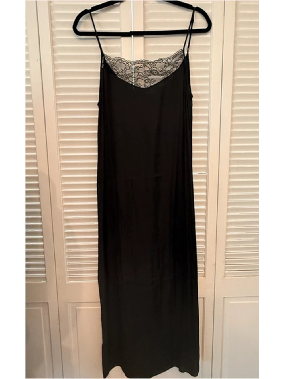 Maje Black Lace Trim Slip Dress NWT